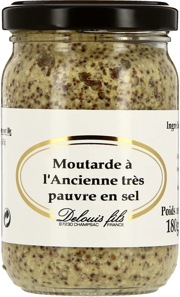 Moutarde à l'ancienne taux de sel réduit