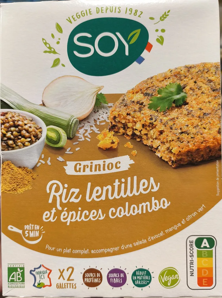 Grinioc Riz, lentilles et colombo