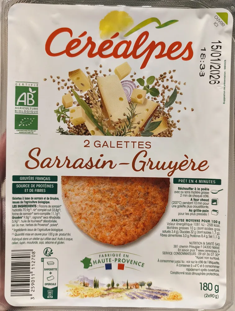 Galette Sarrasin Gruyère