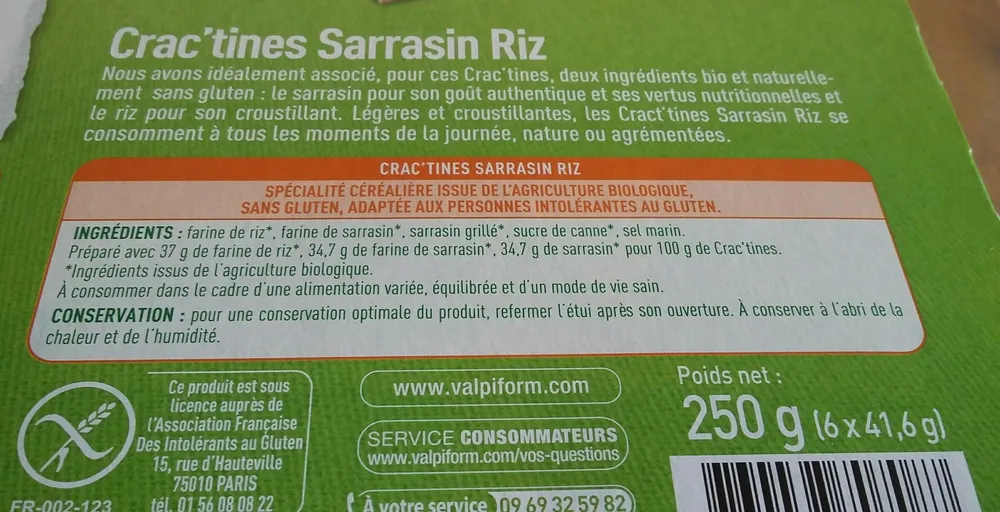 Crac'tines Sarrasin Riz Lot De