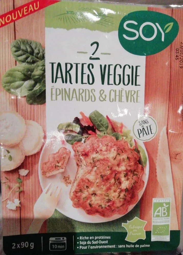 Tartes veggie épinards et chèvre
