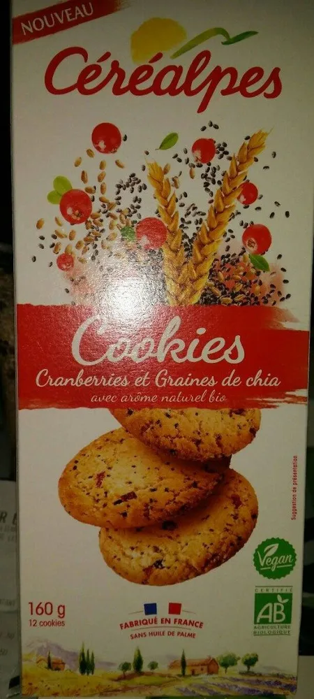 Cookies cranberries et graines de chia
