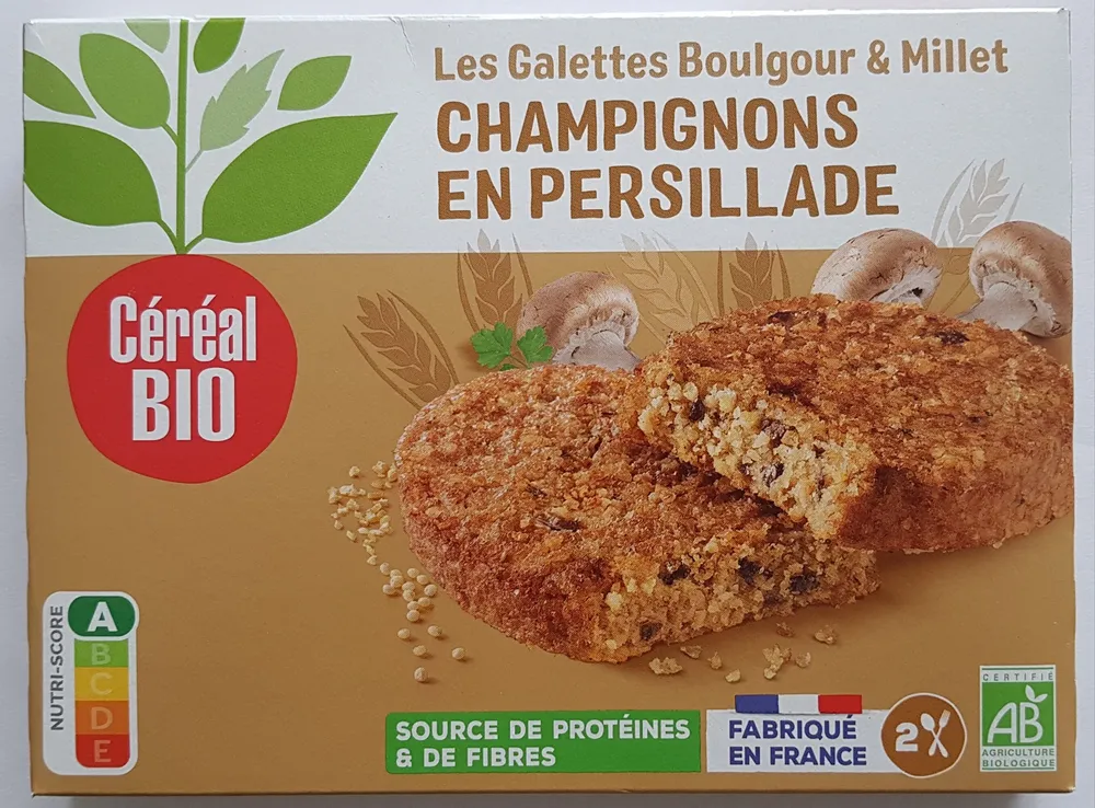 Galettes millet et boulghour aux champignons