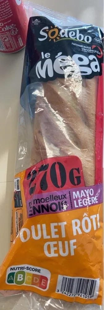Sandwich poulet roti oeuf