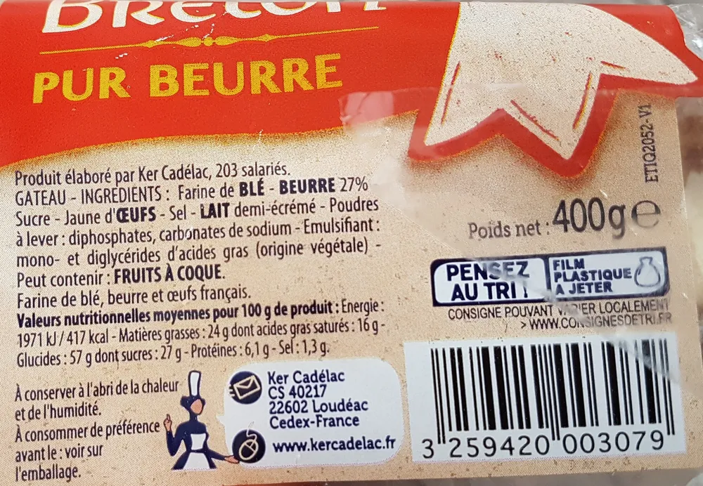 400G Gateau Breton Nature Ker Cadelac
