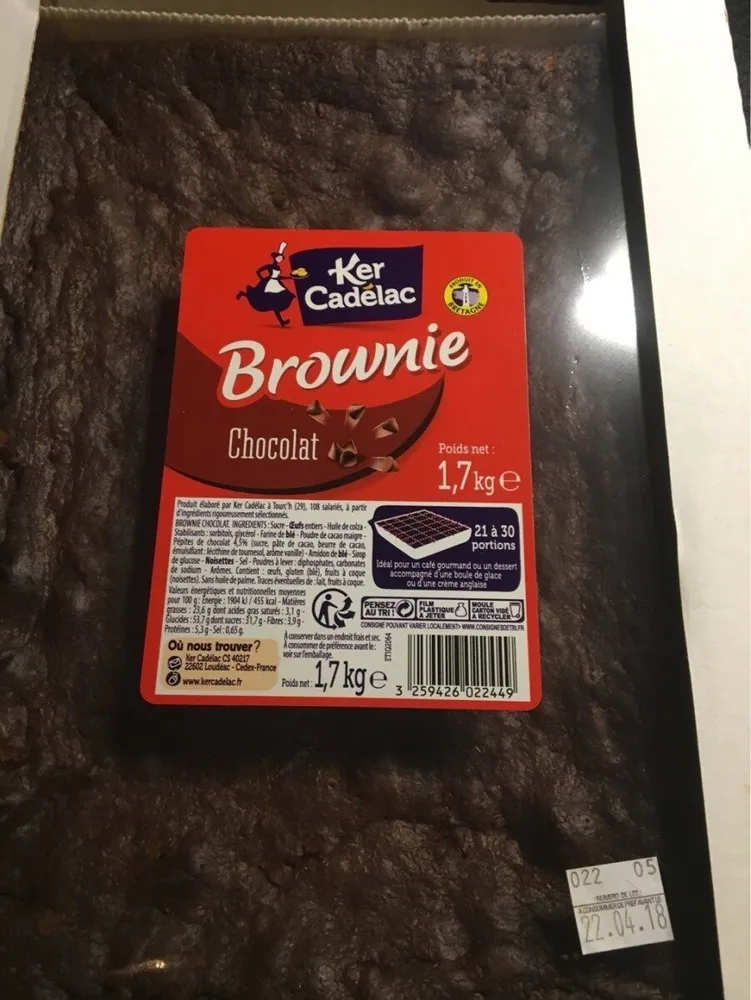 Brownie A Partager Plat 1K7 !pce Kercad