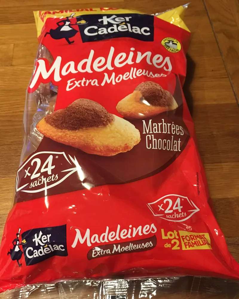 Madeleines Extra Moelleuses Marbrées Chocolat