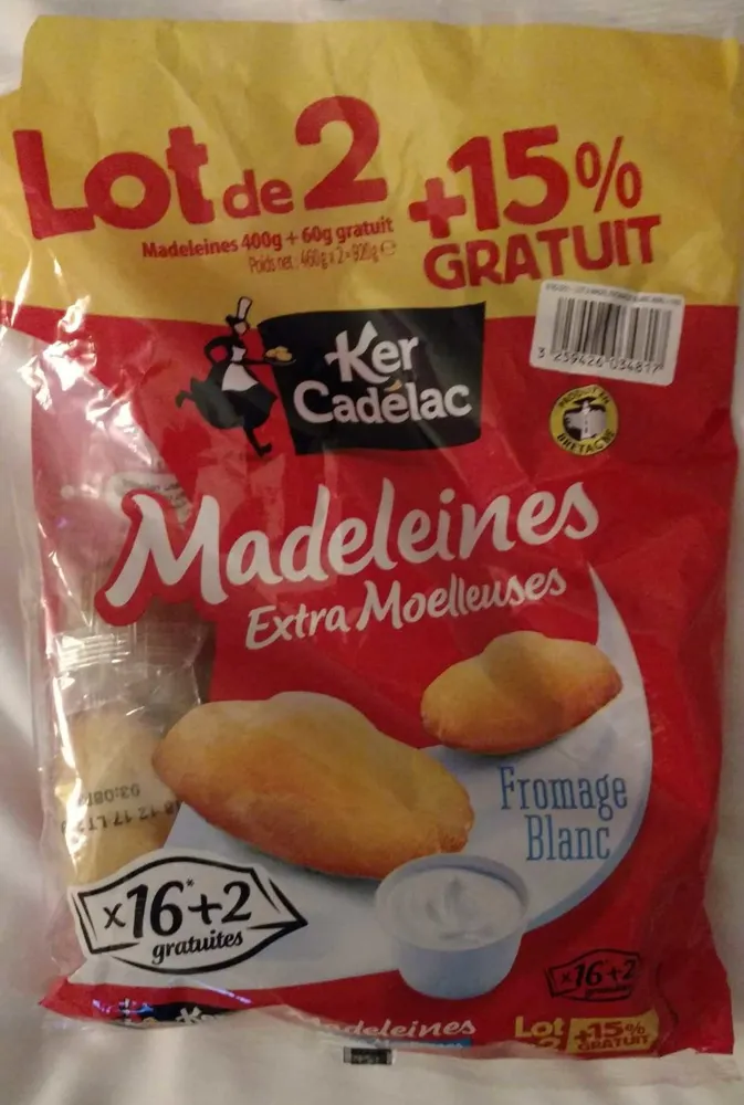 Madeleines Extra Moelleuses Fromage Blanc