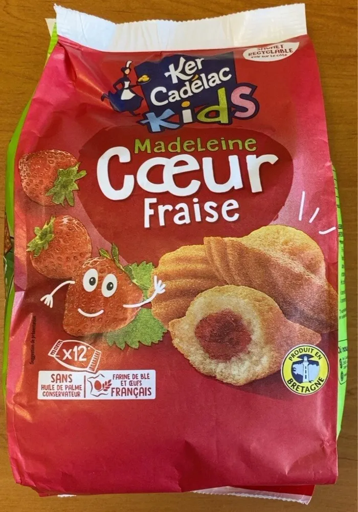 Madeleines coeur fraise