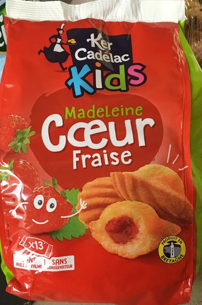 Madeleine coeur fraise