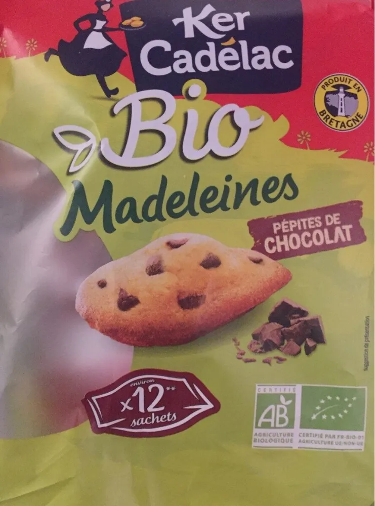 Madeleines bio pépites de chocolat