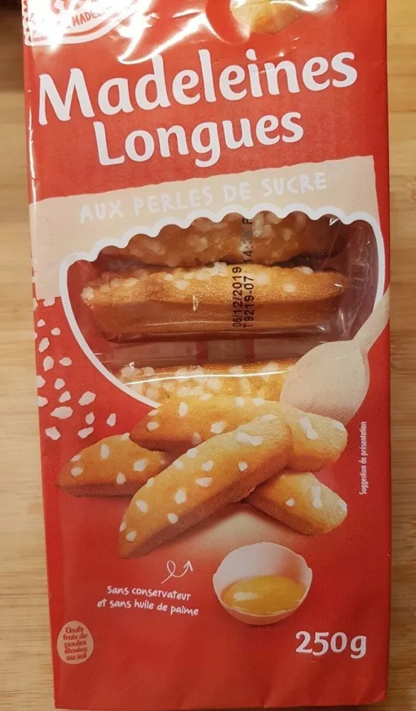 Madeleines longues aux perles de sucre