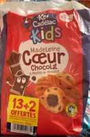 Madeleine cœur chocolat et pépites de chocolat