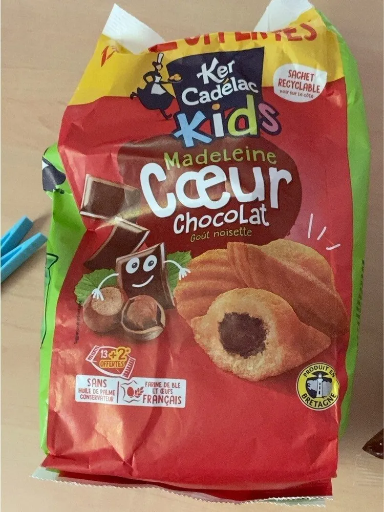 Madeleine coeur chocolat
