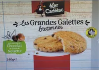 Grandes galettes bretonnes aux pépites chocolat et noisettes