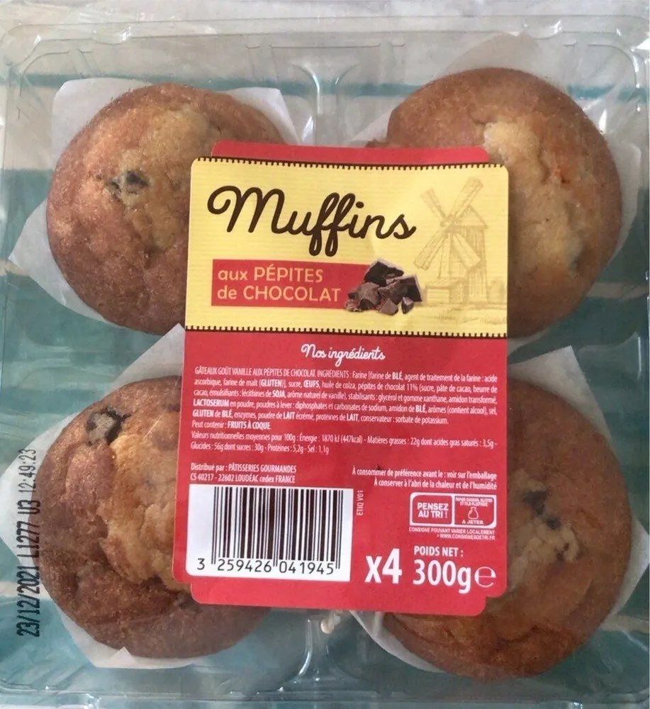 Muffins aux pepites de chocolat