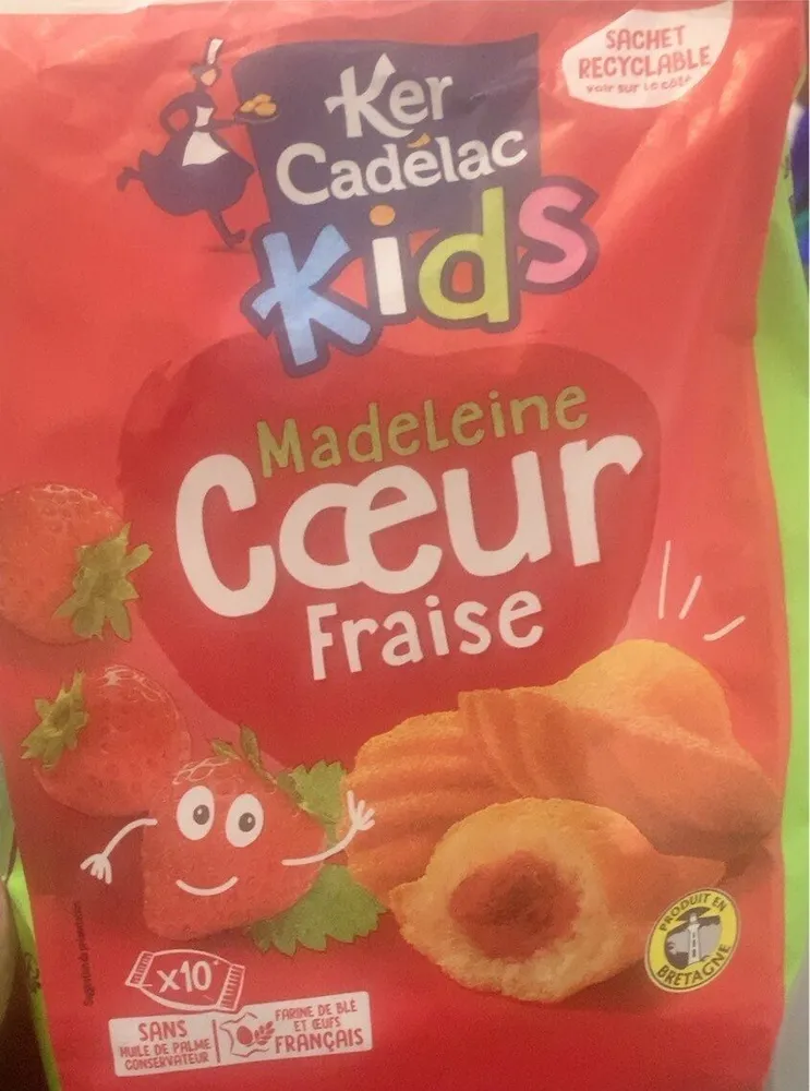 Madeleine coeur fraise