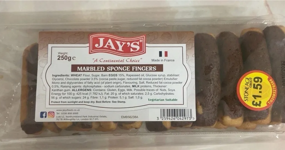 Marbled sponge fingers