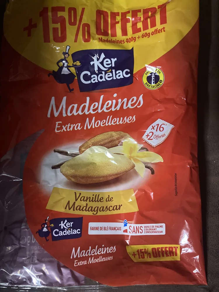 Madeleines Extra Moelleuses Vanille de Madagascar
