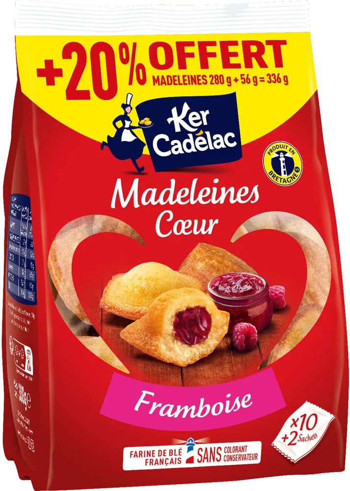 Madeleines Cœur Framboises