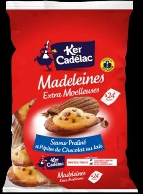 Madeleines saveur praliné et Pépites de chocolat