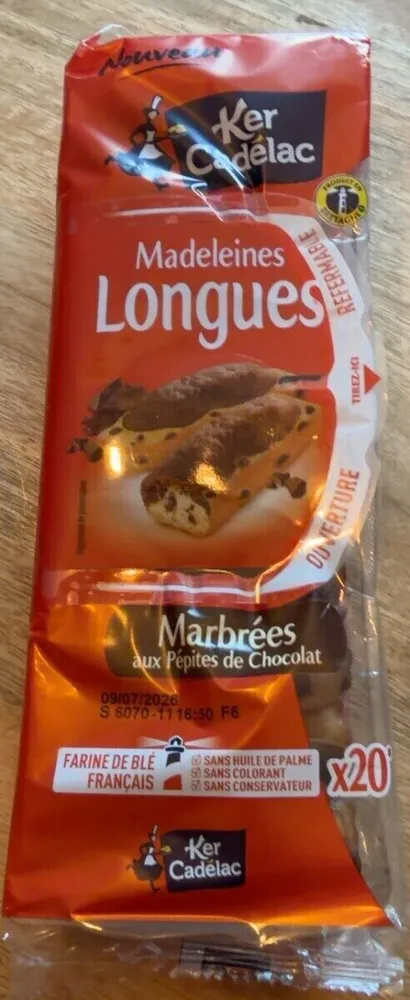 Madeleines longues marbrées