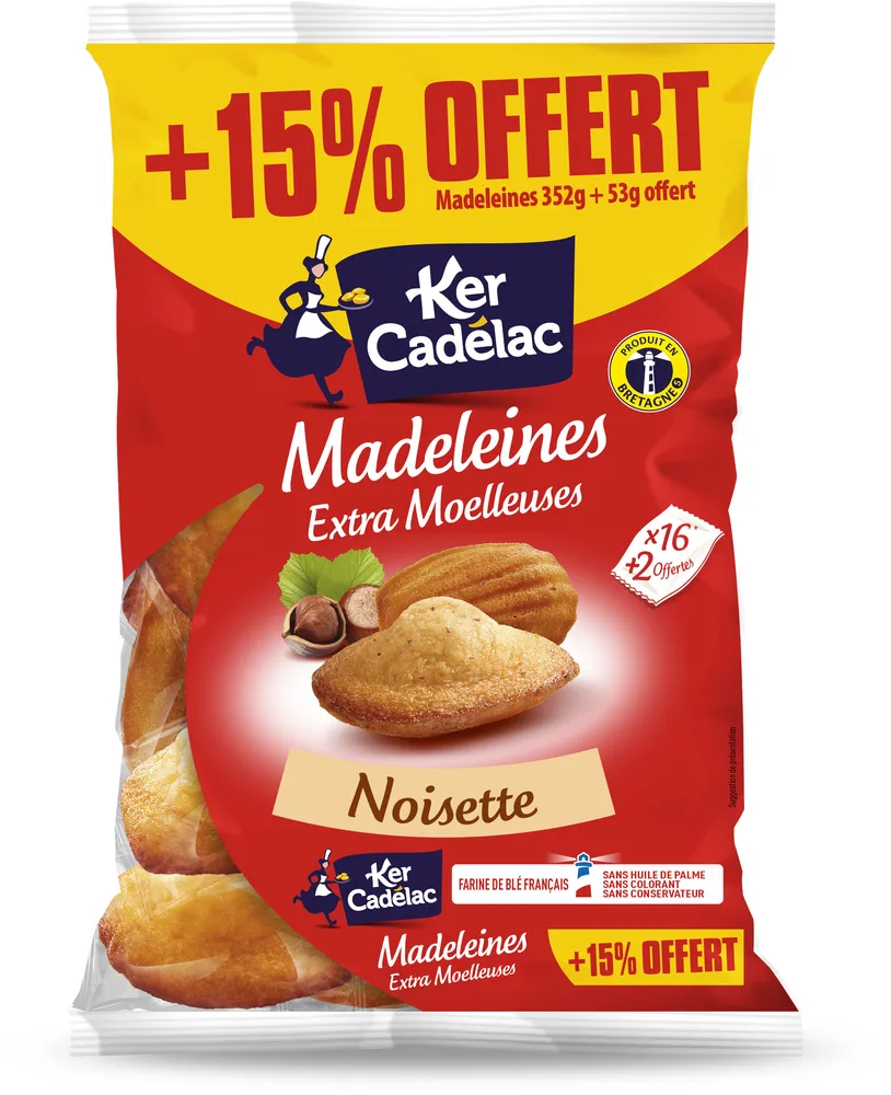 Madeleines Extra Moelleuses Noisette