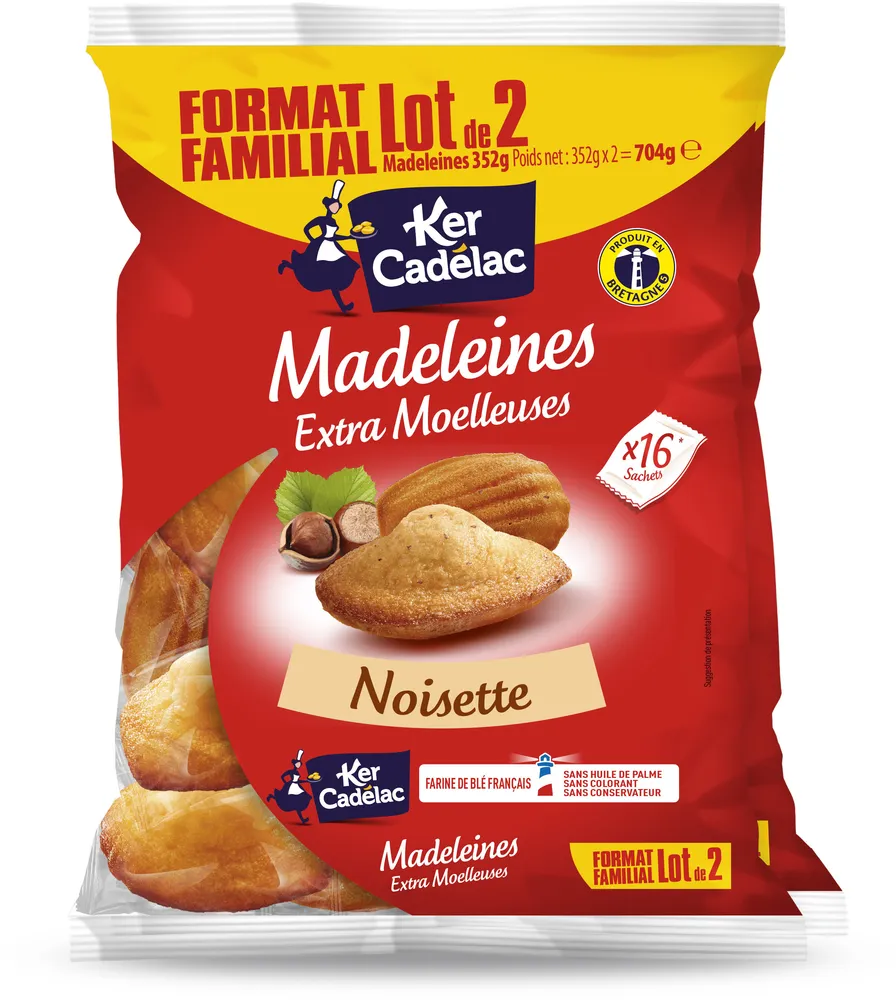 Madeleines Extra Moelleuses Noisette