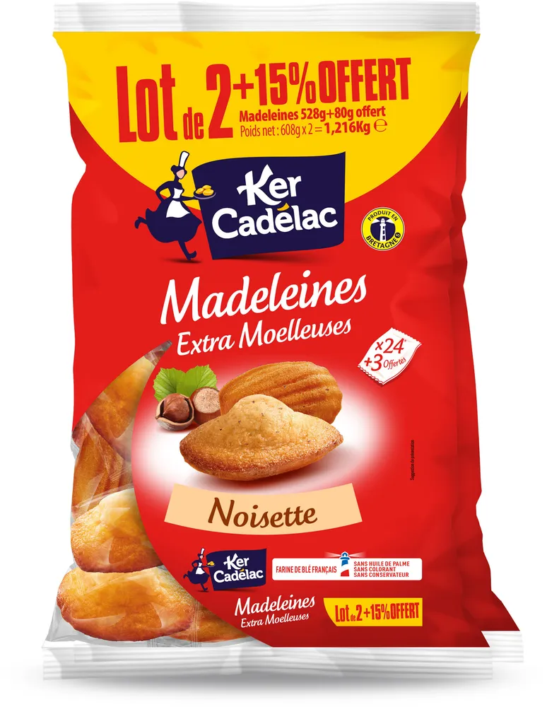 Madeleines Extra Moelleuses Noisette