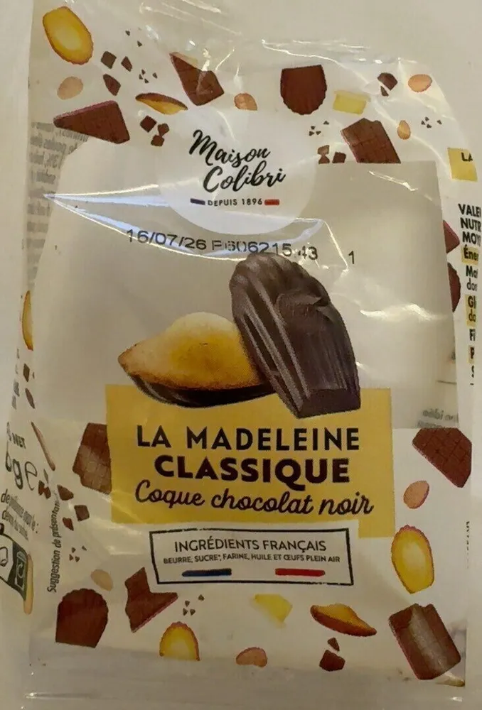 La madeleine classique coque chocolat noir