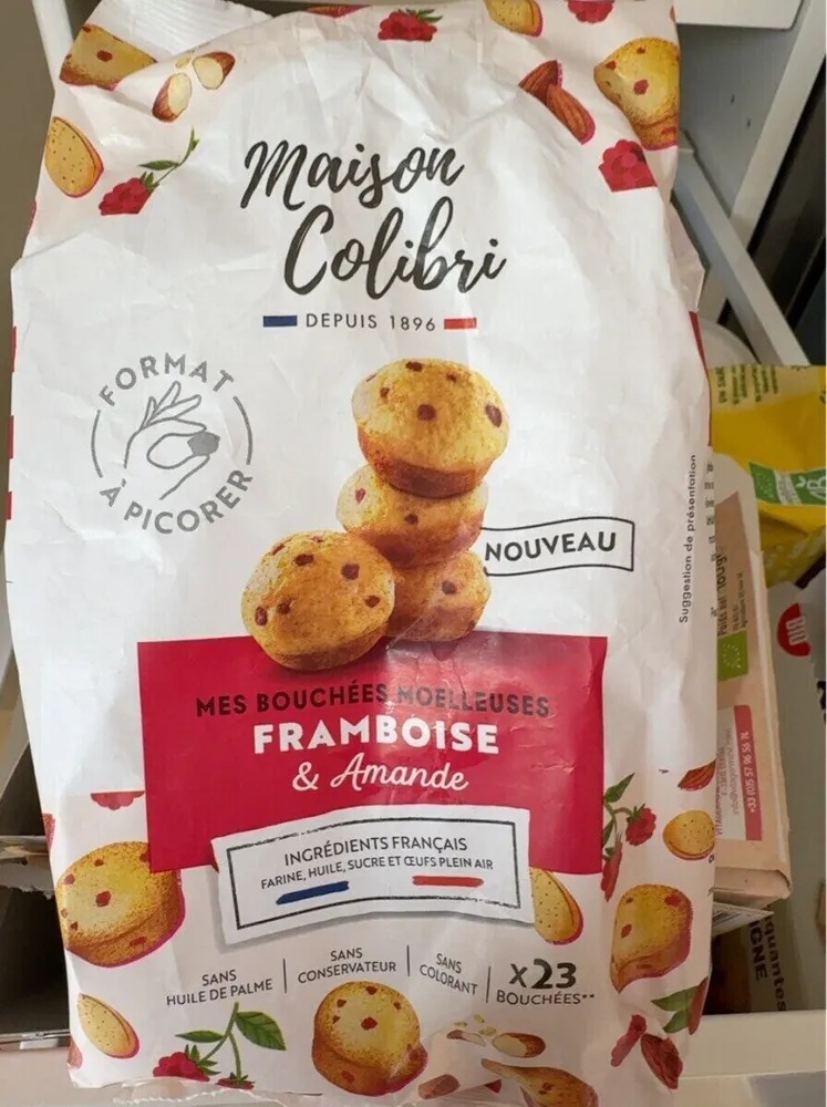 Bouchées moelleuses framboise et amande