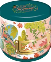 Boite nature ronde rose galettes bretonnes pur beurre aux éclats de caramel au beurre salé en sachet fraîcheur