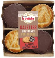 Galettes bretonnes pur beurre nappées de chocolat noir