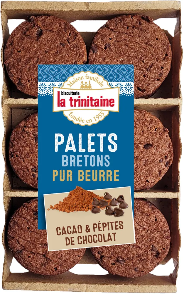 Palets bretons pur beurre au cacao et aux pépites de chocolat