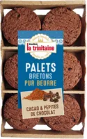 Palets bretons pur beurre au cacao et aux pépites de chocolat