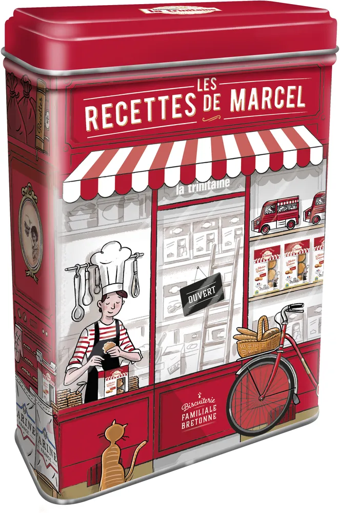 Le coffret galettes et palets bretons de Marcel, décor Vintage - La Trinitaine - 240g