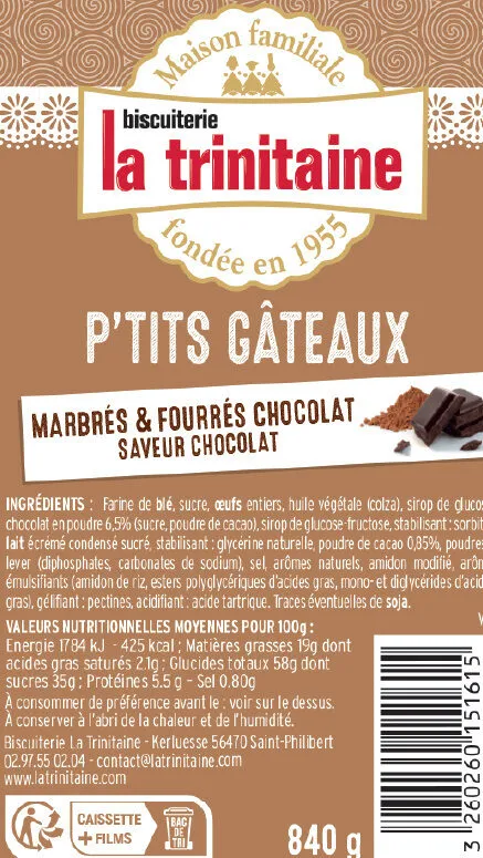 P'tits gâteaux marbrés et fourrés au chocolat