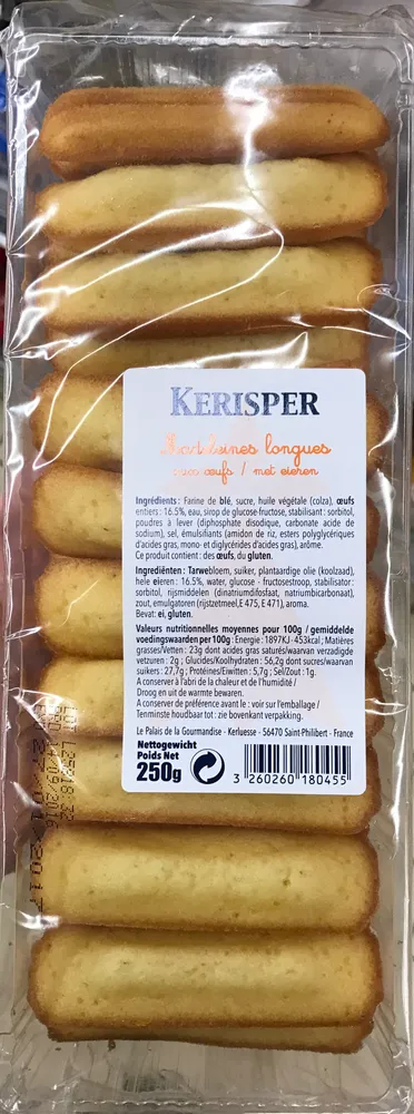 Madeleines longues aux oeufs