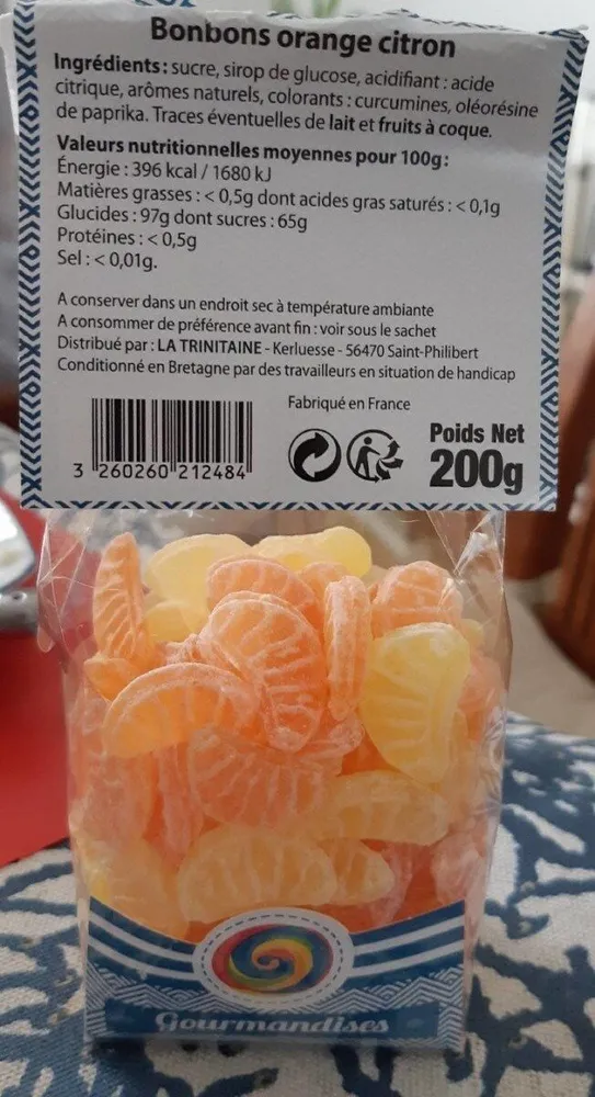 Bonbons orange citron