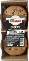 Cookies fins et croustillants pur beurre au chocolat noir et au chocolat blanc