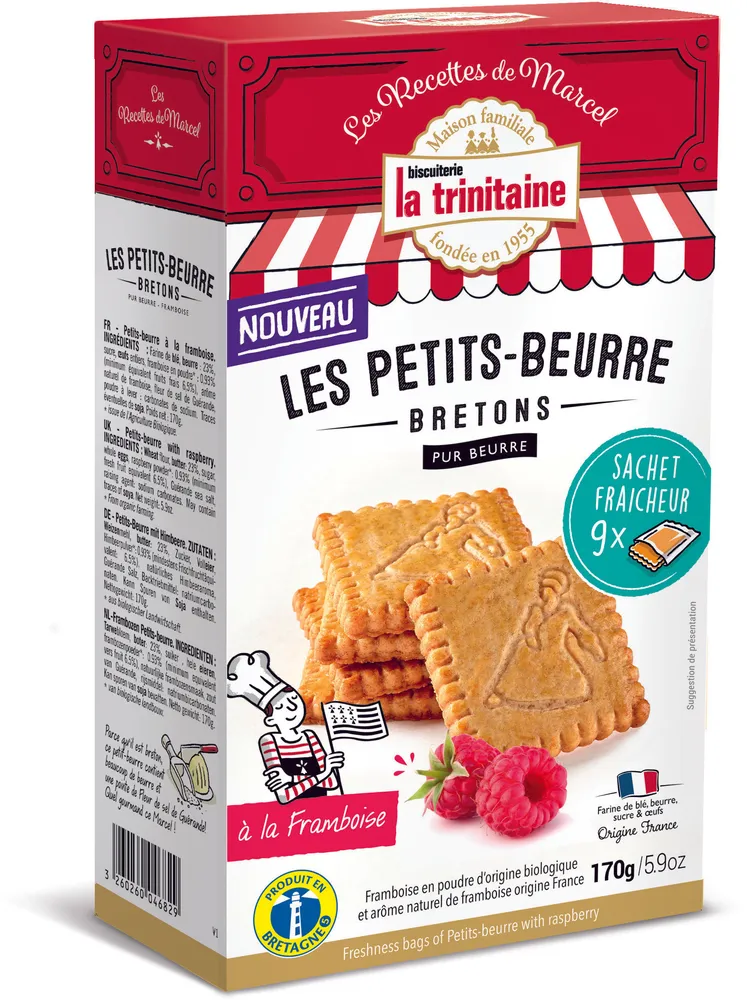 Les petits-beurre bretons pur beurre à la framboise