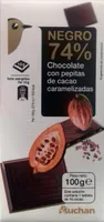 Chocolate negro 74% con pepitas de cacao caramelizadas
