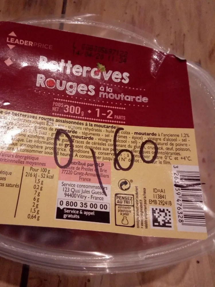 Betteraves rouges à la moutarde