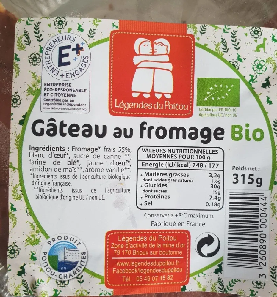 Gâteau au Fromage Bio