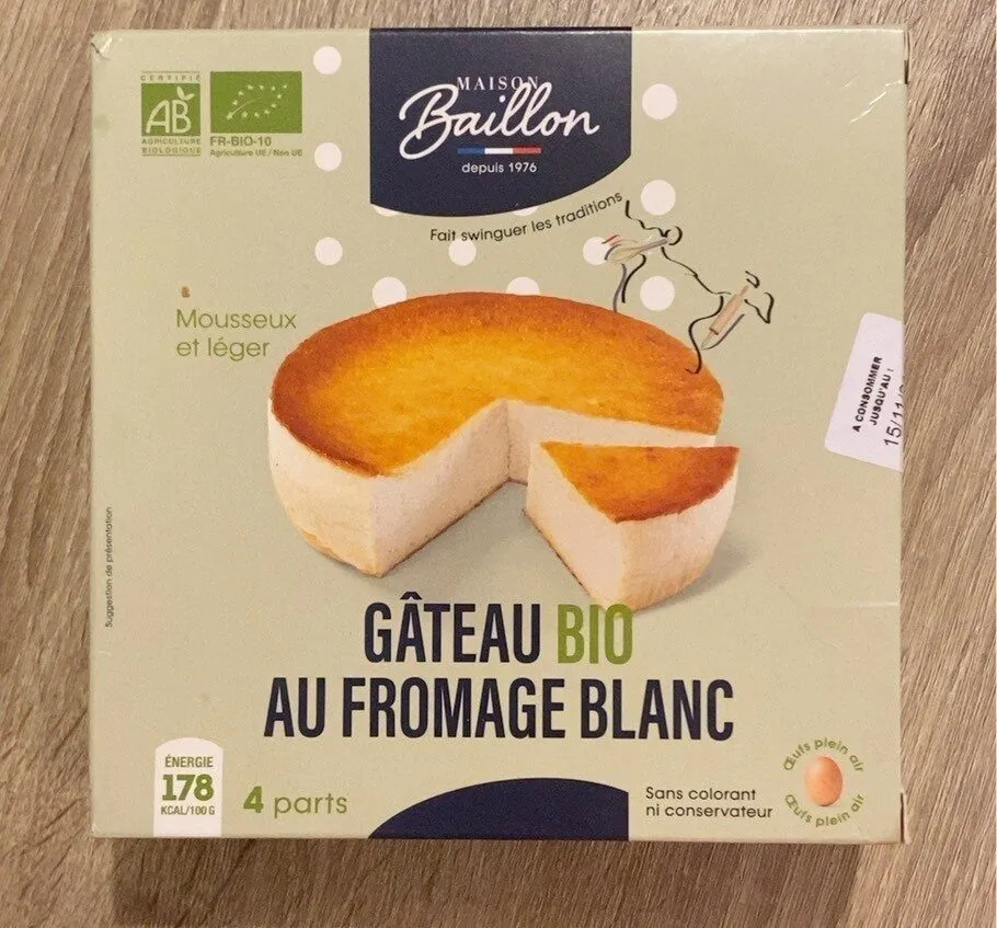 Gâteau bio au fromage blanc