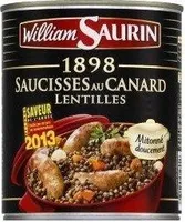 Saucisses canard lentilles