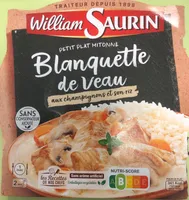 Blanquette de veau aux champignons et son riz