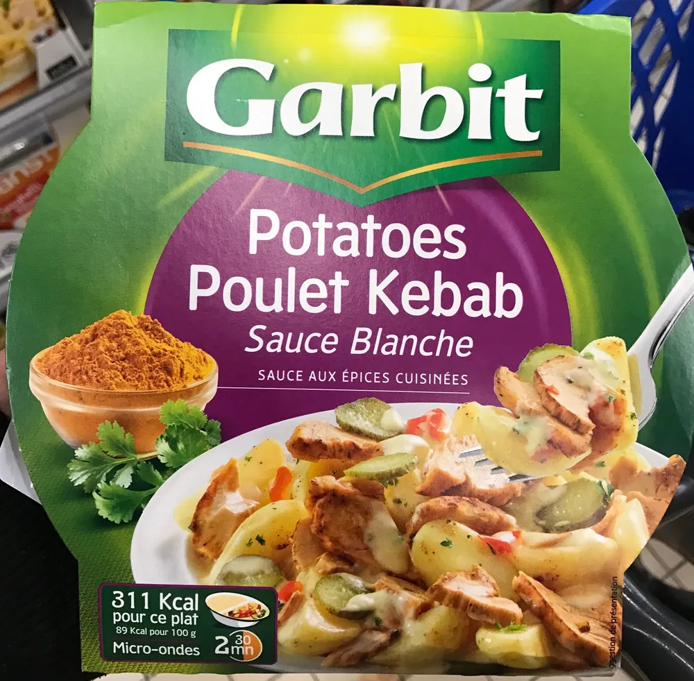Potatoes Poulet Kebab sauce Blanche