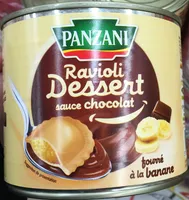 Ravioli dessert sauce chocolat fourré à la banane