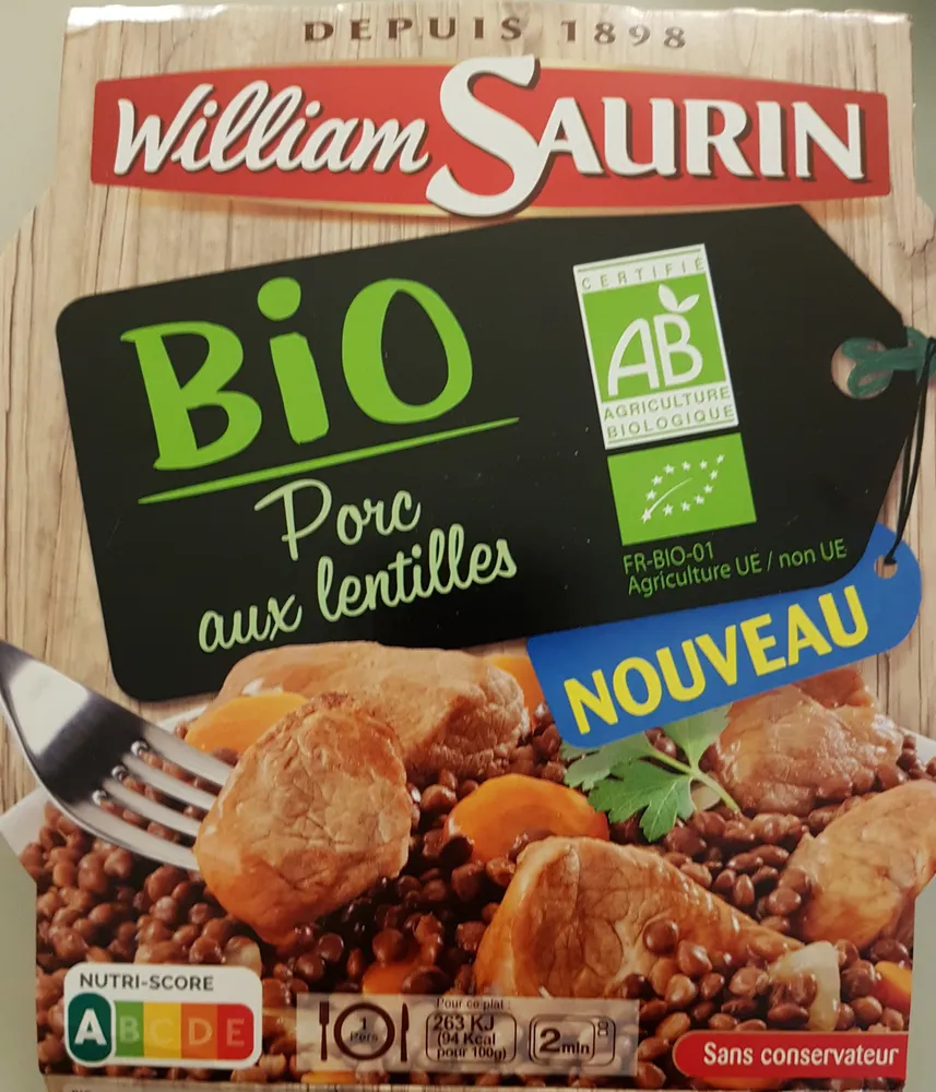 Porc aux lentilles bio